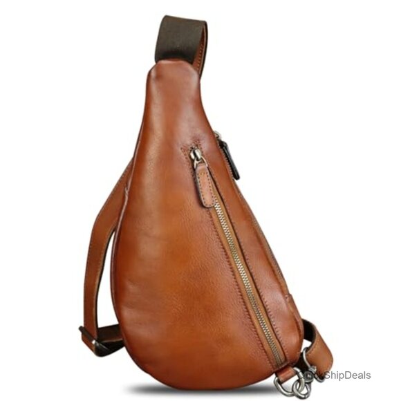 Genuine Leather Sling Backpack Crossbody Bag for Travel Hiking main image 5